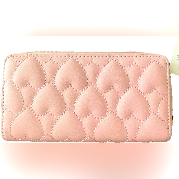Heart Embossed Wallet in Perfect Pink - Picture 1 of 1